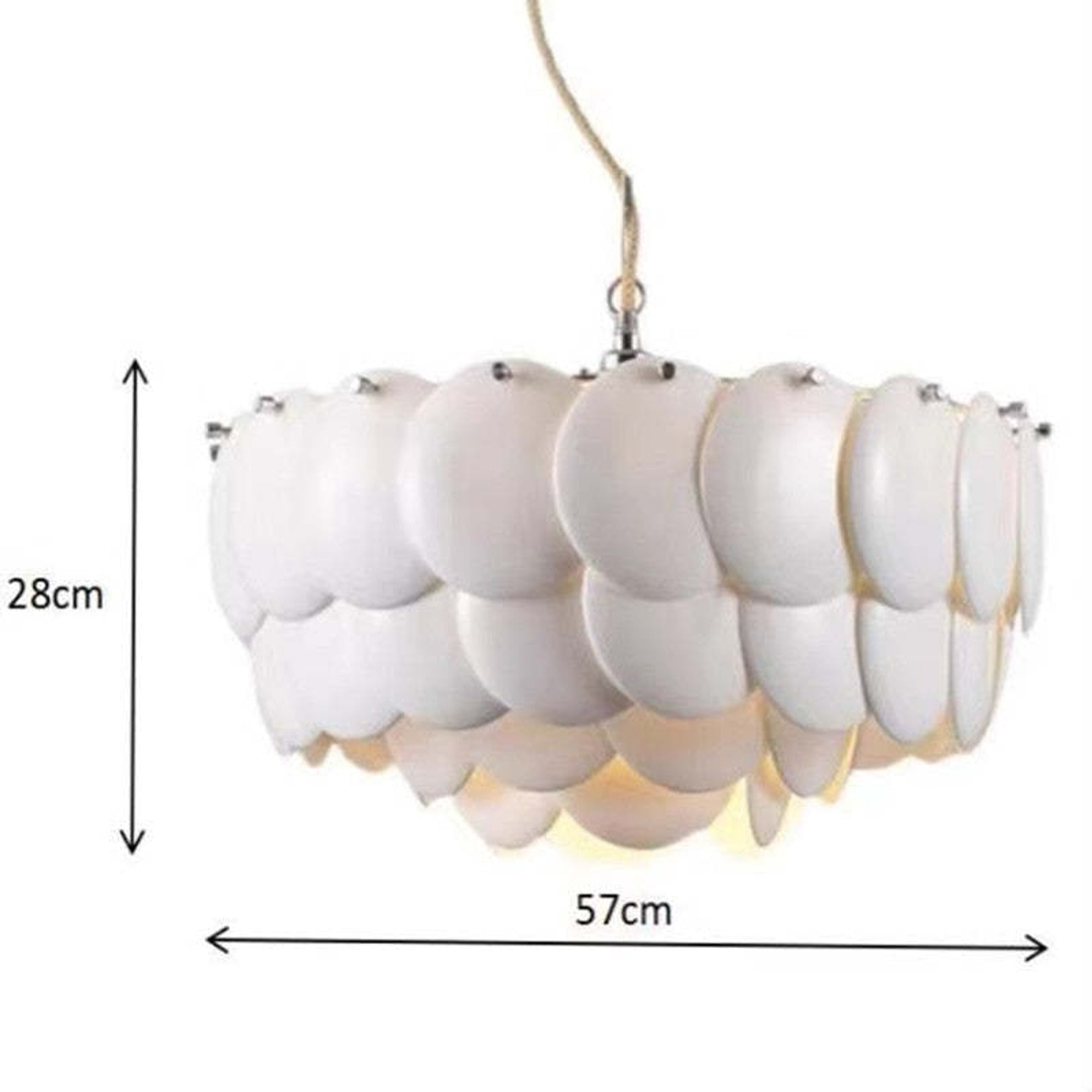 White Scale Ceramic Neo Deco Chandelier With Adjustable Height - Image 12