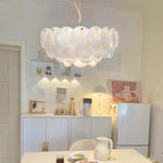 White Scale Ceramic Neo Deco Chandelier With Adjustable Height - Image 2