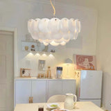 White Scale Ceramic Neo Deco Chandelier With Adjustable Height - Image 2