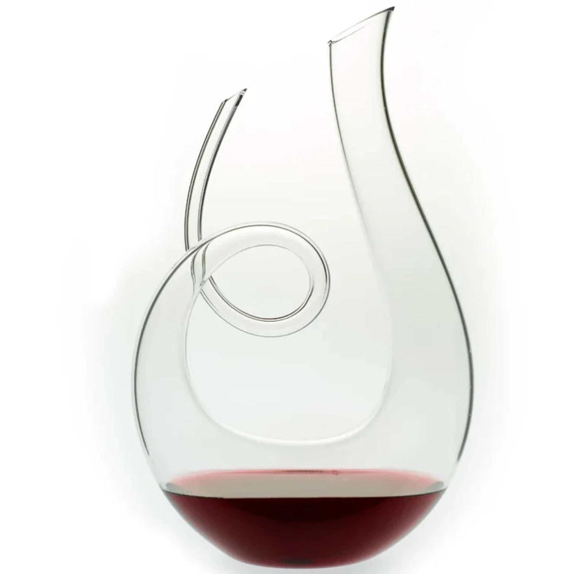 Wine Decanter Red Aerator Glass Carafe Swirling Horn-Shaped Vessel With Dual Openings For Pouring And Aeration - Image 1