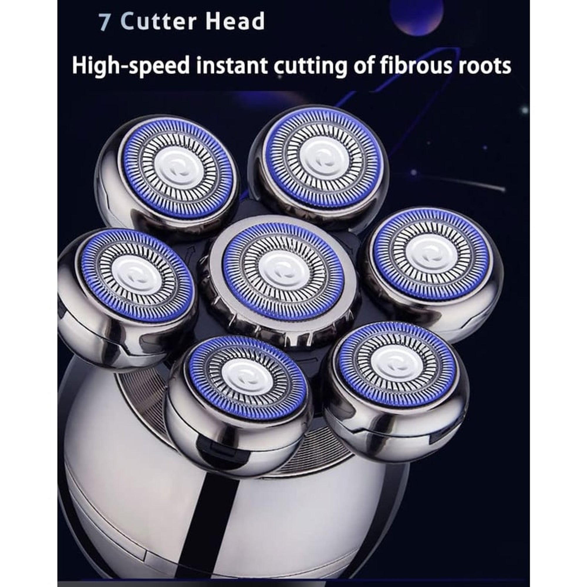 Wireless Electric Head Shaver With 7D Floating Blades LED Display And Type-C Fast Charging - Image 3