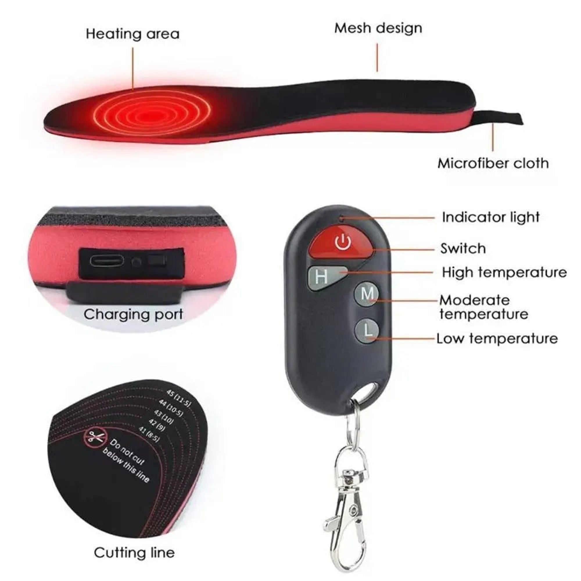 Wireless Heated Shoe Insoles With Remote Control And Arch Support Rechargeable Electric Warm Inserts - Image 4