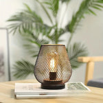 Wireless Led Table Lamp Mesh Cage Metal Gold Trim - Image 6