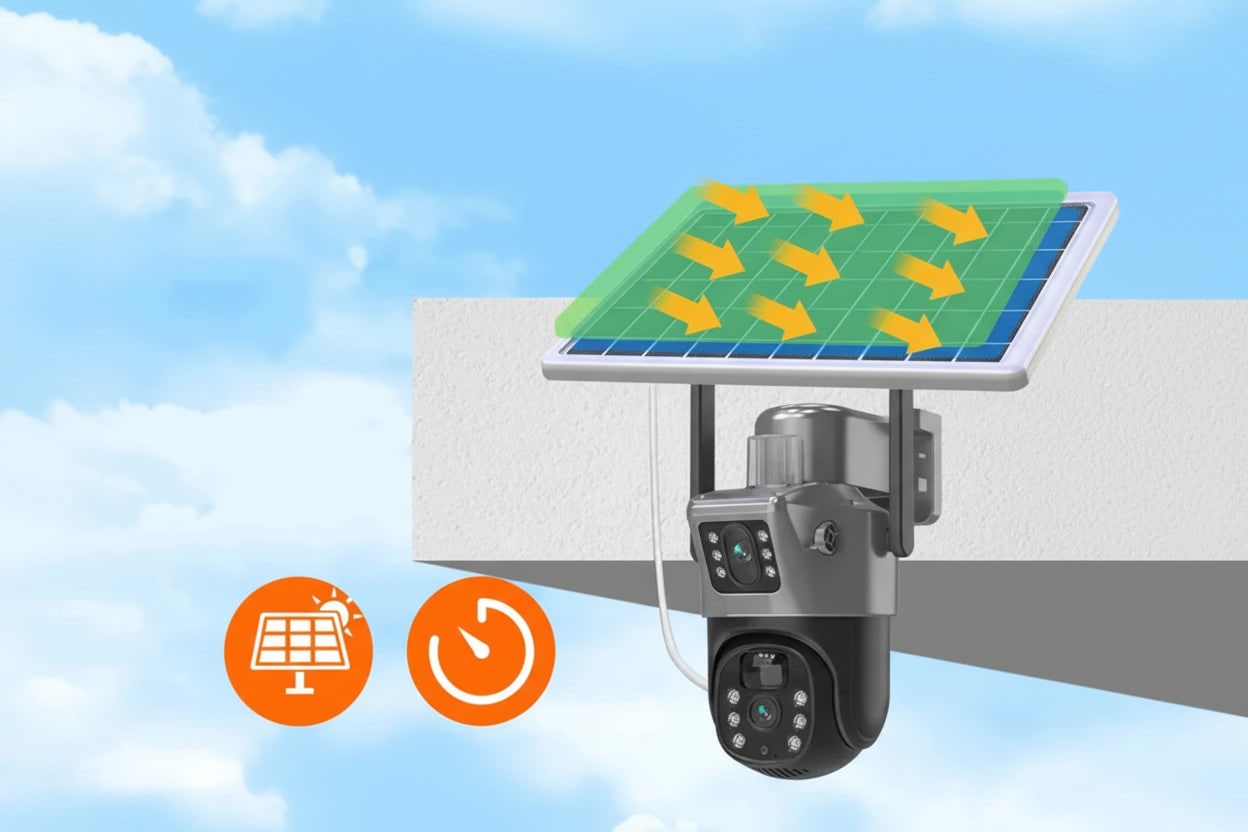Wireless Security Camera With Solar Panel And Pan Tilt For Completely Autonomous Full 360° Rotation And Intelligent Motion Detection - Image 2