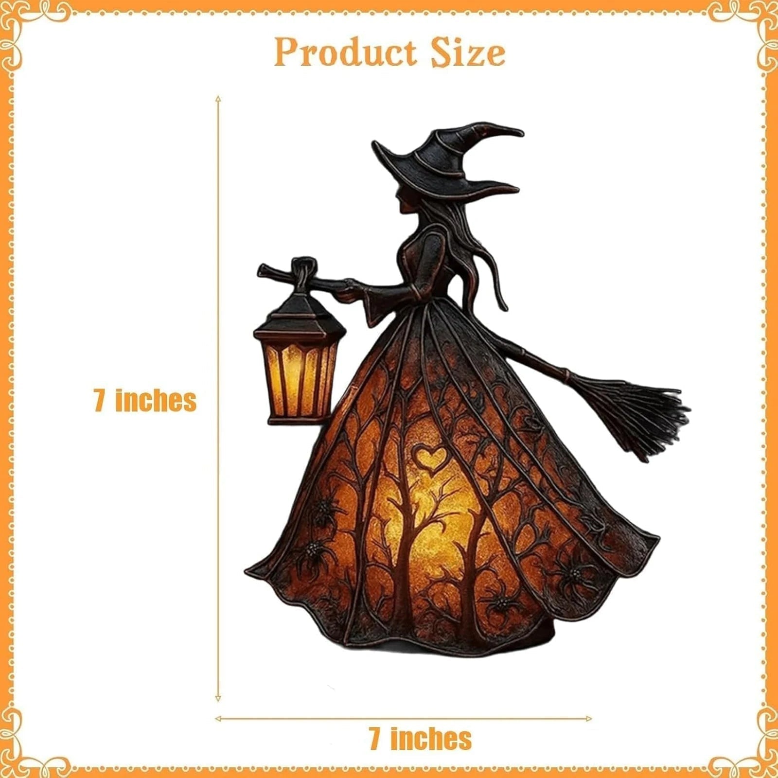 Witch Table Lamp With Warm Illumination And Flickering Light Halloween Witch Table Lamp For Spooky Desk Decor Light - Image 4