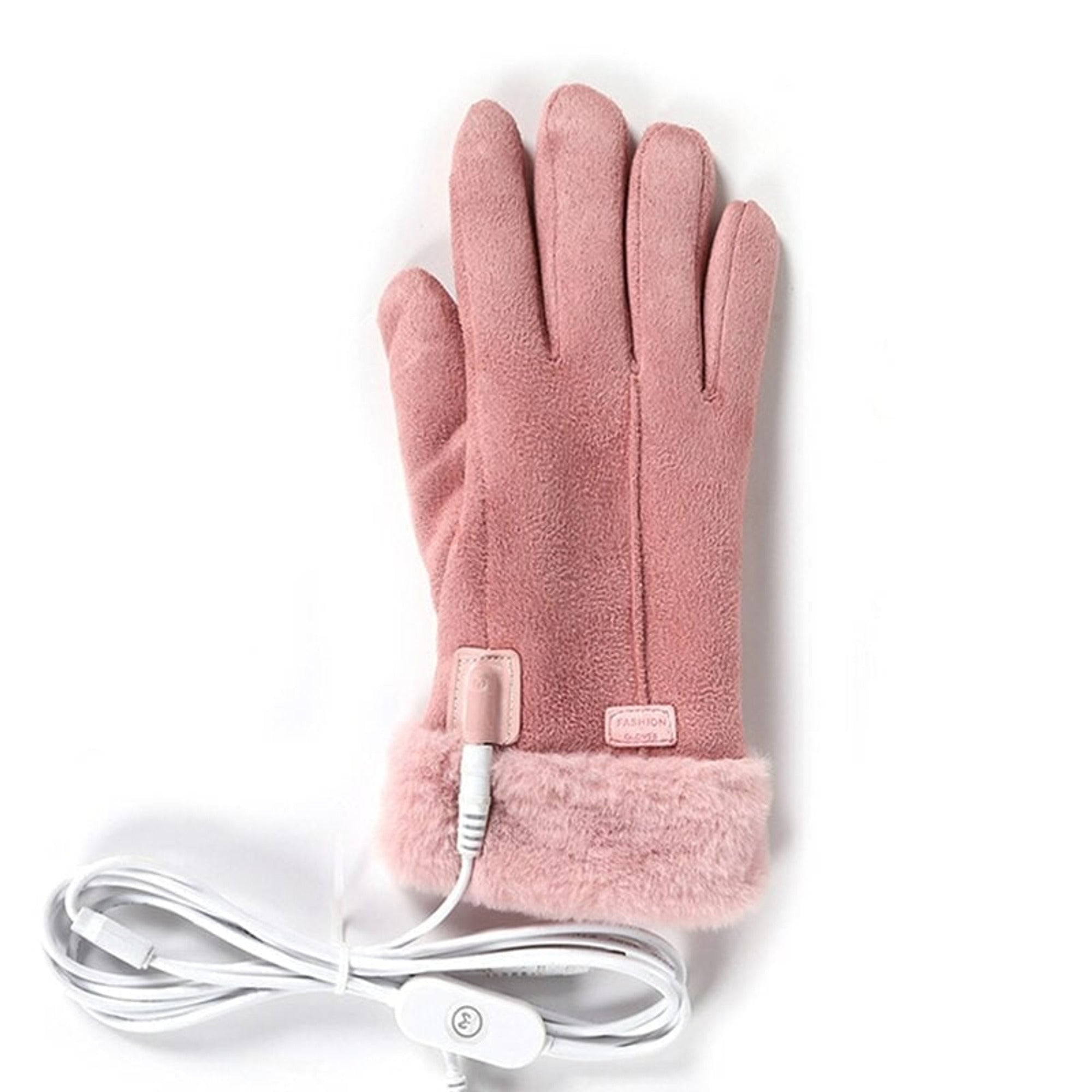 Women's Heated Gloves With Faux Fur Cuffs And Thick Fleece Lining USB Electric For Winter - Image 1