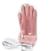 Women's Heated Gloves With Faux Fur Cuffs And Thick Fleece Lining USB Electric For Winter - Image 1