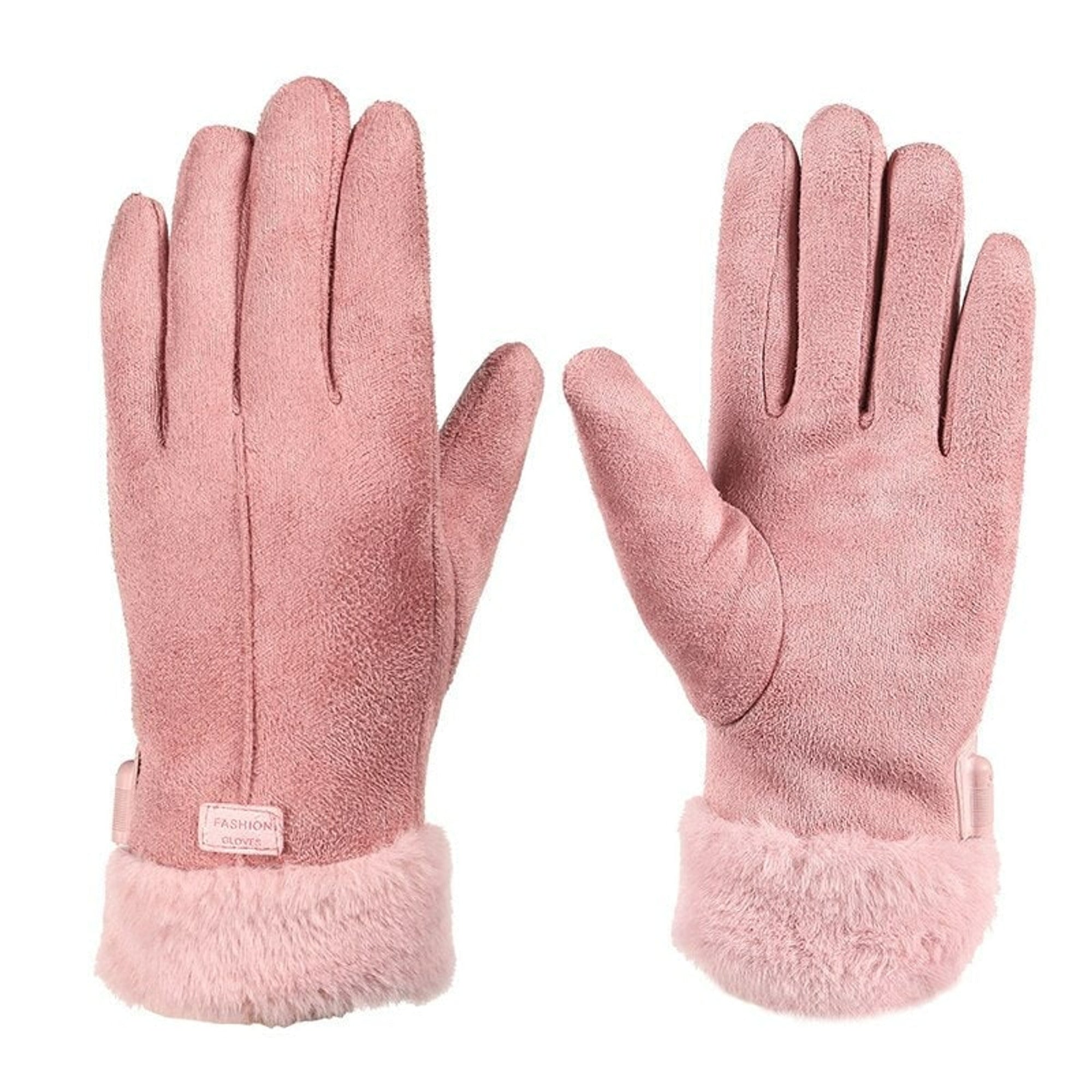 Women's Heated Gloves With Faux Fur Cuffs And Thick Fleece Lining USB Electric For Winter - Image 5