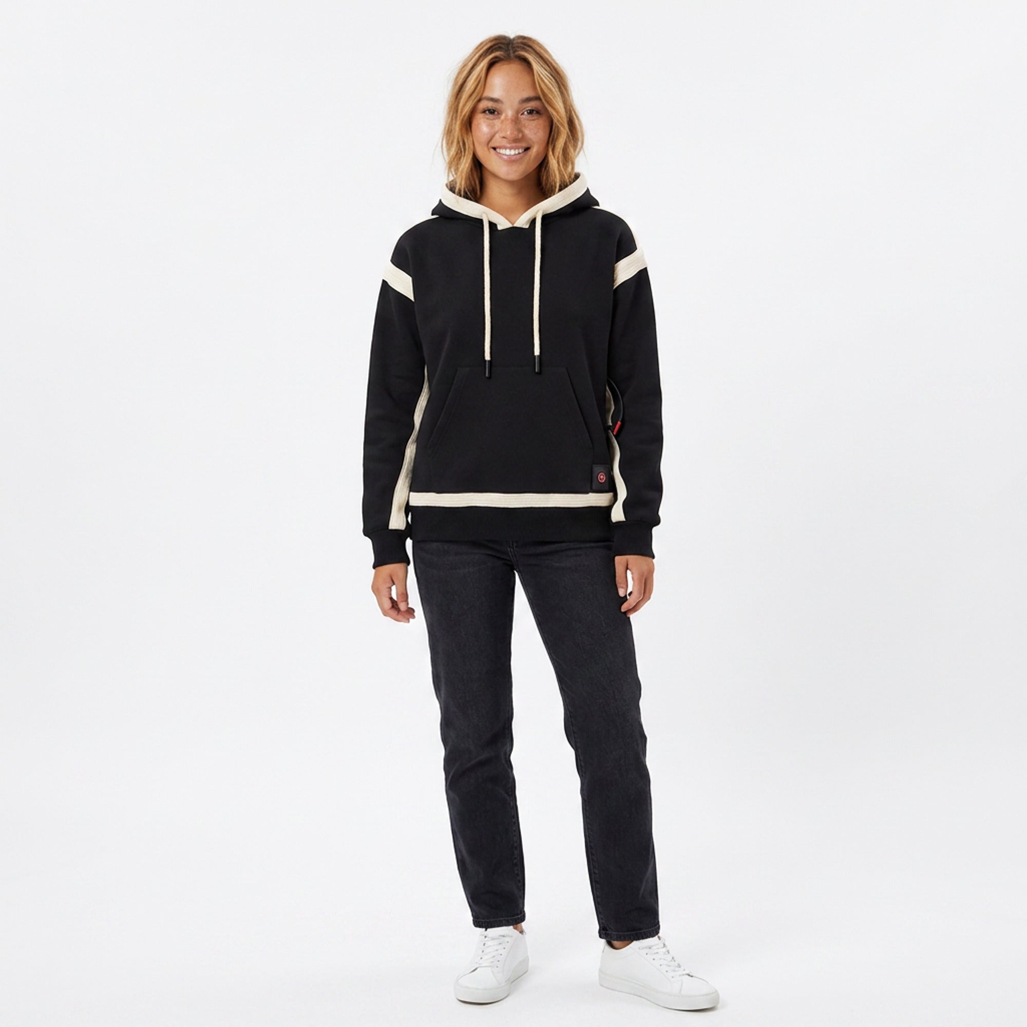 Women's Heated Hoodie With USB Charging In A Fleece Pullover Design Featuring A Front Kangaroo Pocket - Image 3