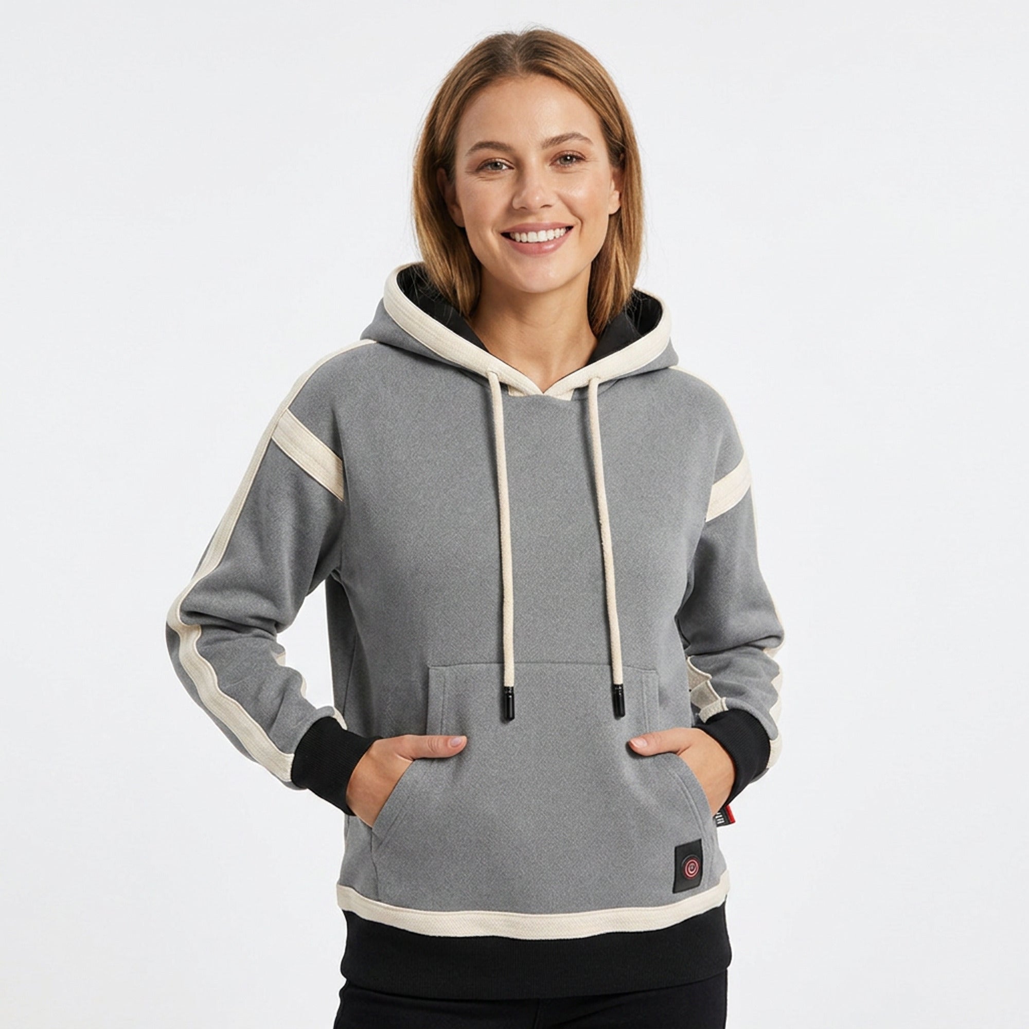 Women's Heated Hoodie With USB Charging In A Fleece Pullover Design Featuring A Front Kangaroo Pocket - Image 6