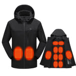 Women's Heated Jacket With Hood Full Zip Electric Softshell And USB Power Bank Compatible - Image 1