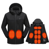 Women's Heated Jacket With Hood Full Zip Electric Softshell And USB Power Bank Compatible - Image 1