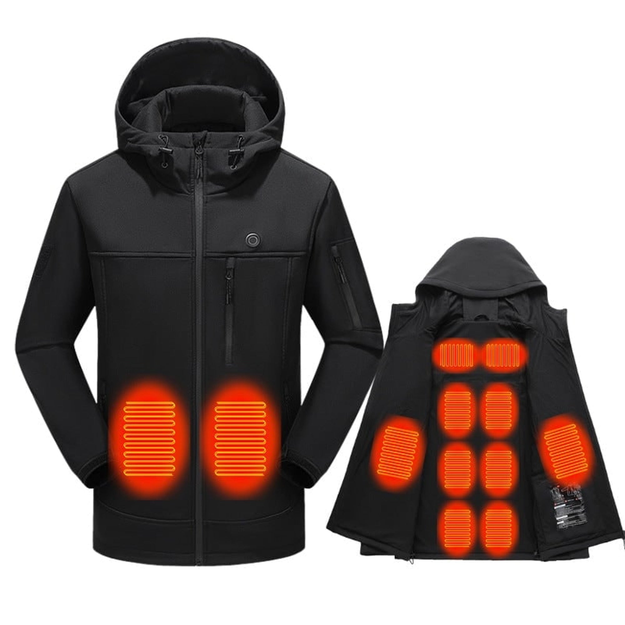 Women's Heated Jacket With Hood Full Zip Electric Softshell And USB Power Bank Compatible - Image 1