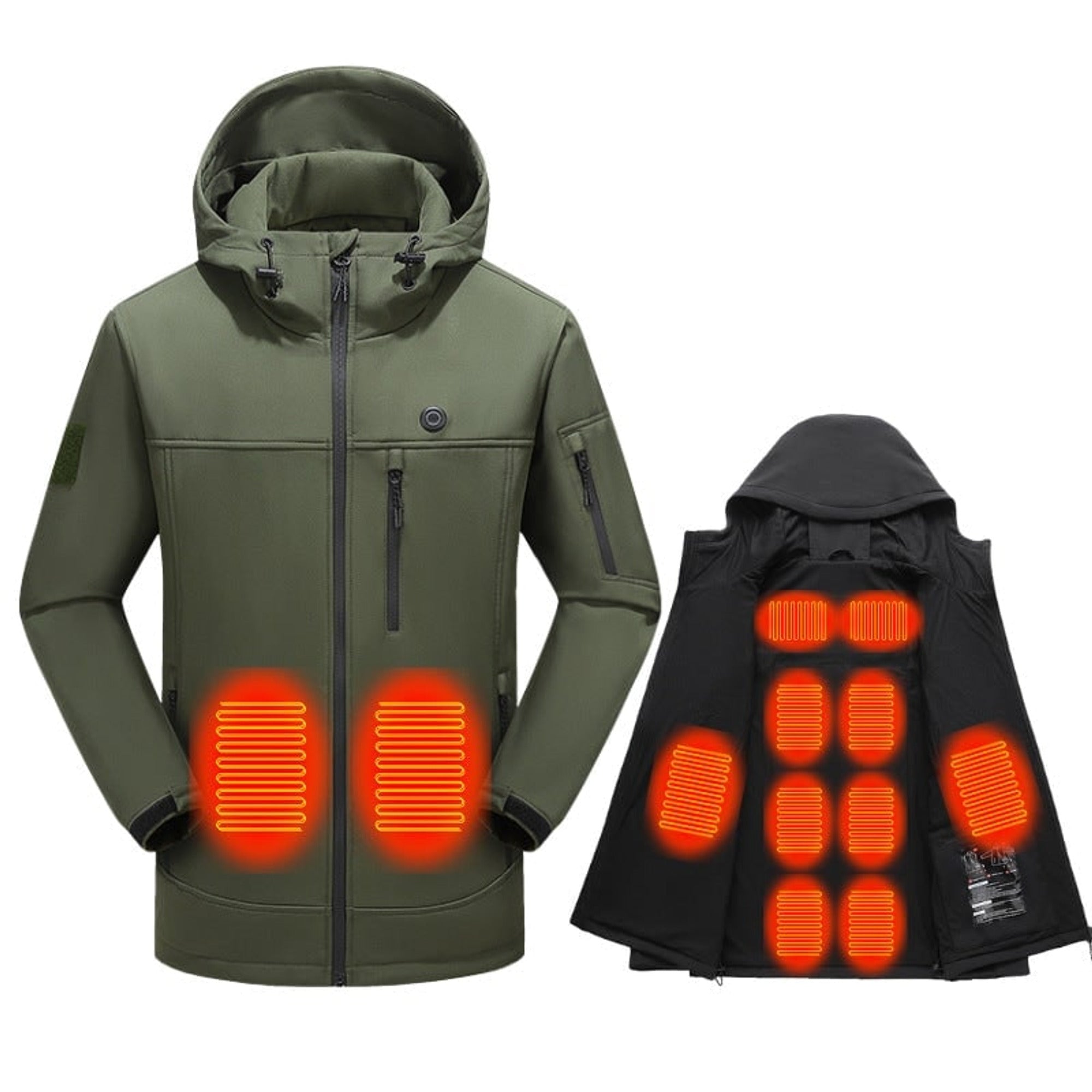 Women's Heated Jacket With Hood Full Zip Electric Softshell And USB Power Bank Compatible - Image 5