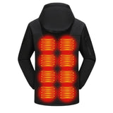 Women's Heated Jacket With Hood Full Zip Electric Softshell And USB Power Bank Compatible - Image 4