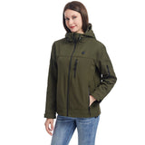 Women's Heated Jacket With Hood Full Zip Electric Softshell And USB Power Bank Compatible - Image 7