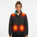 Women's Heated Winter Jacket With Electric Quilted Diamond Stitch Stand Collar And Eight Heating Zones - Image 4