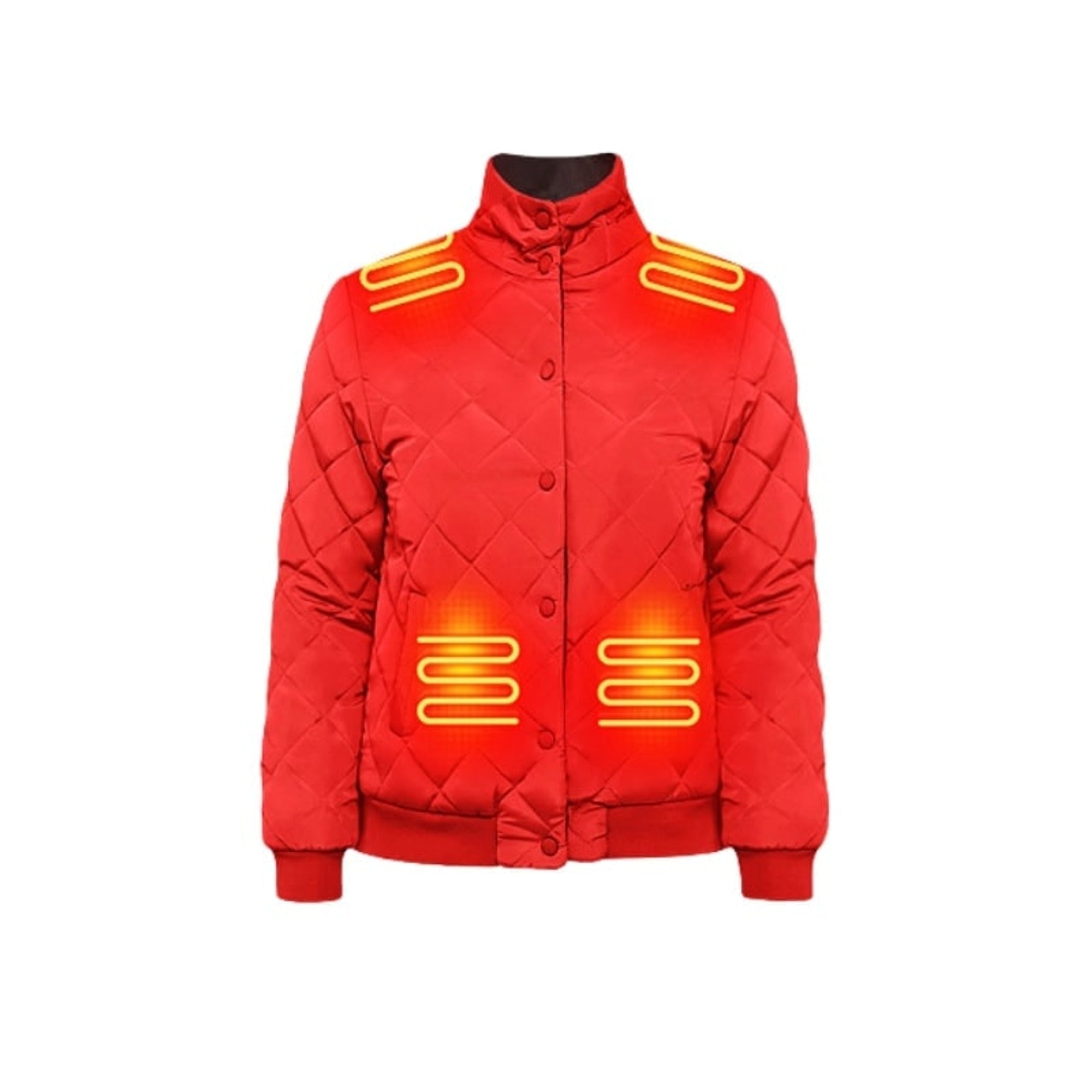 Women's Heated Winter Jacket With Electric Quilted Diamond Stitch Stand Collar And Eight Heating Zones - Image 2