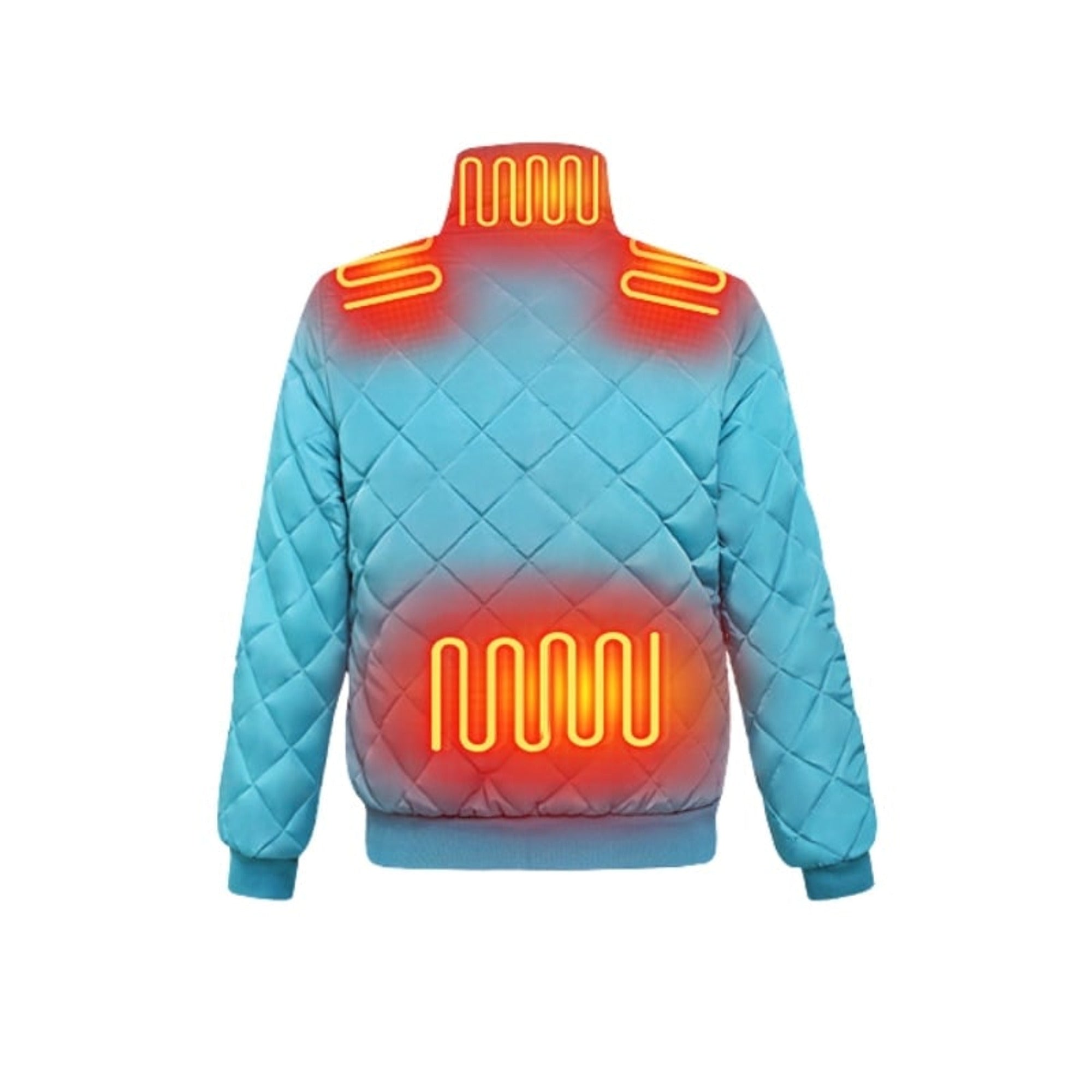 Women's Heated Winter Jacket With Electric Quilted Diamond Stitch Stand Collar And Eight Heating Zones - Image 9