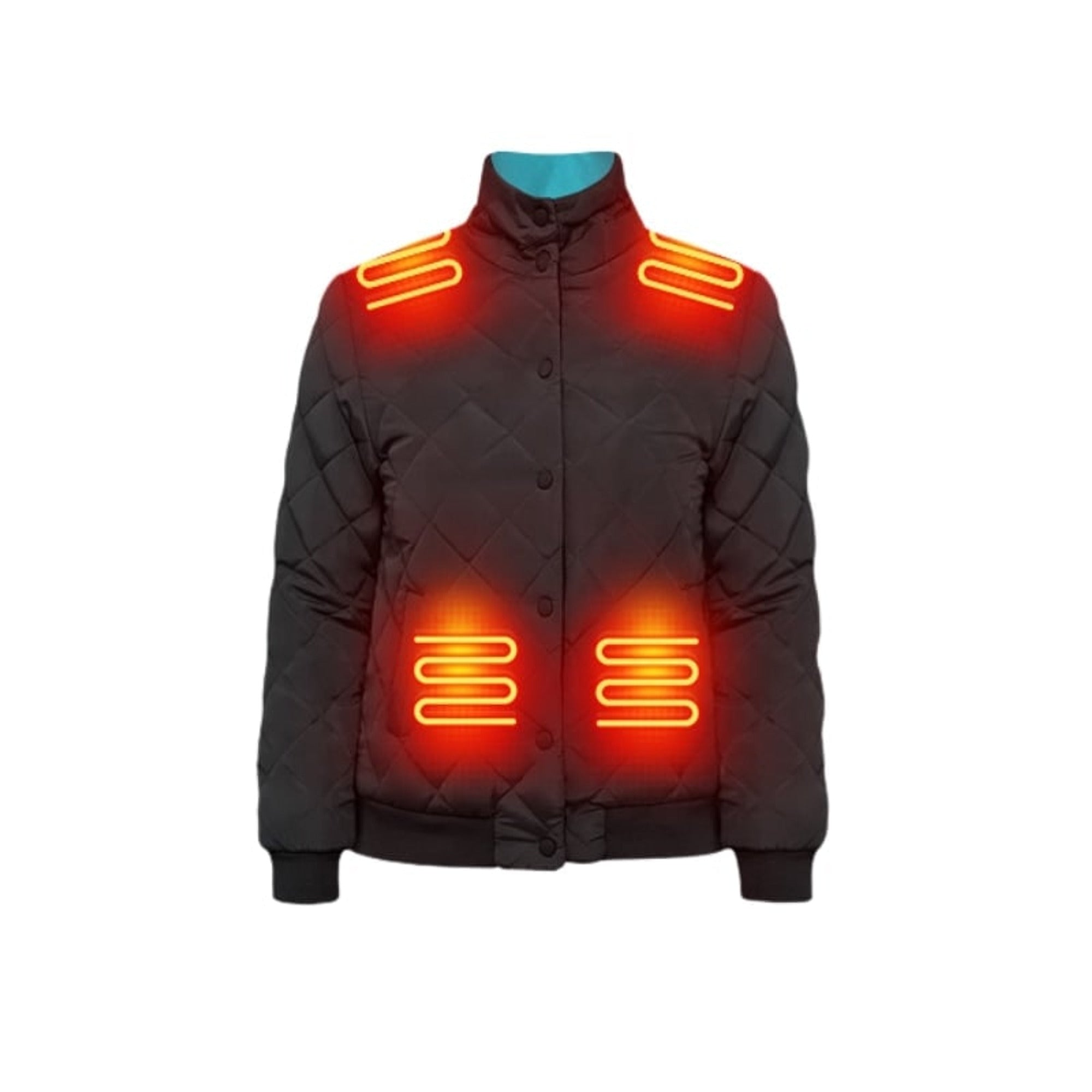 Women's Heated Winter Jacket With Electric Quilted Diamond Stitch Stand Collar And Eight Heating Zones - Image 5