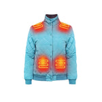 Women's Heated Winter Jacket With Electric Quilted Diamond Stitch Stand Collar And Eight Heating Zones - Image 8