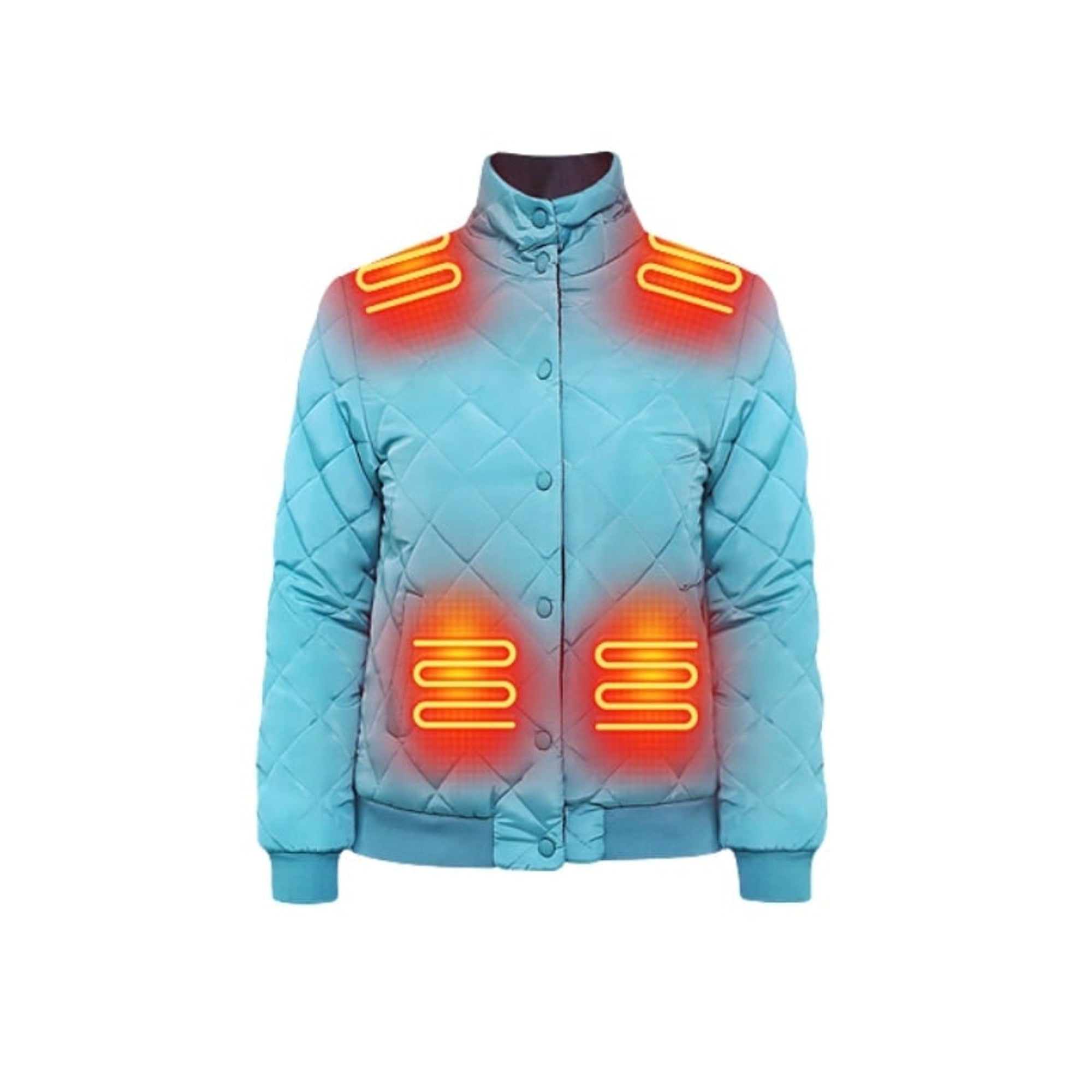 Women's Heated Winter Jacket With Electric Quilted Diamond Stitch Stand Collar And Eight Heating Zones - Image 8