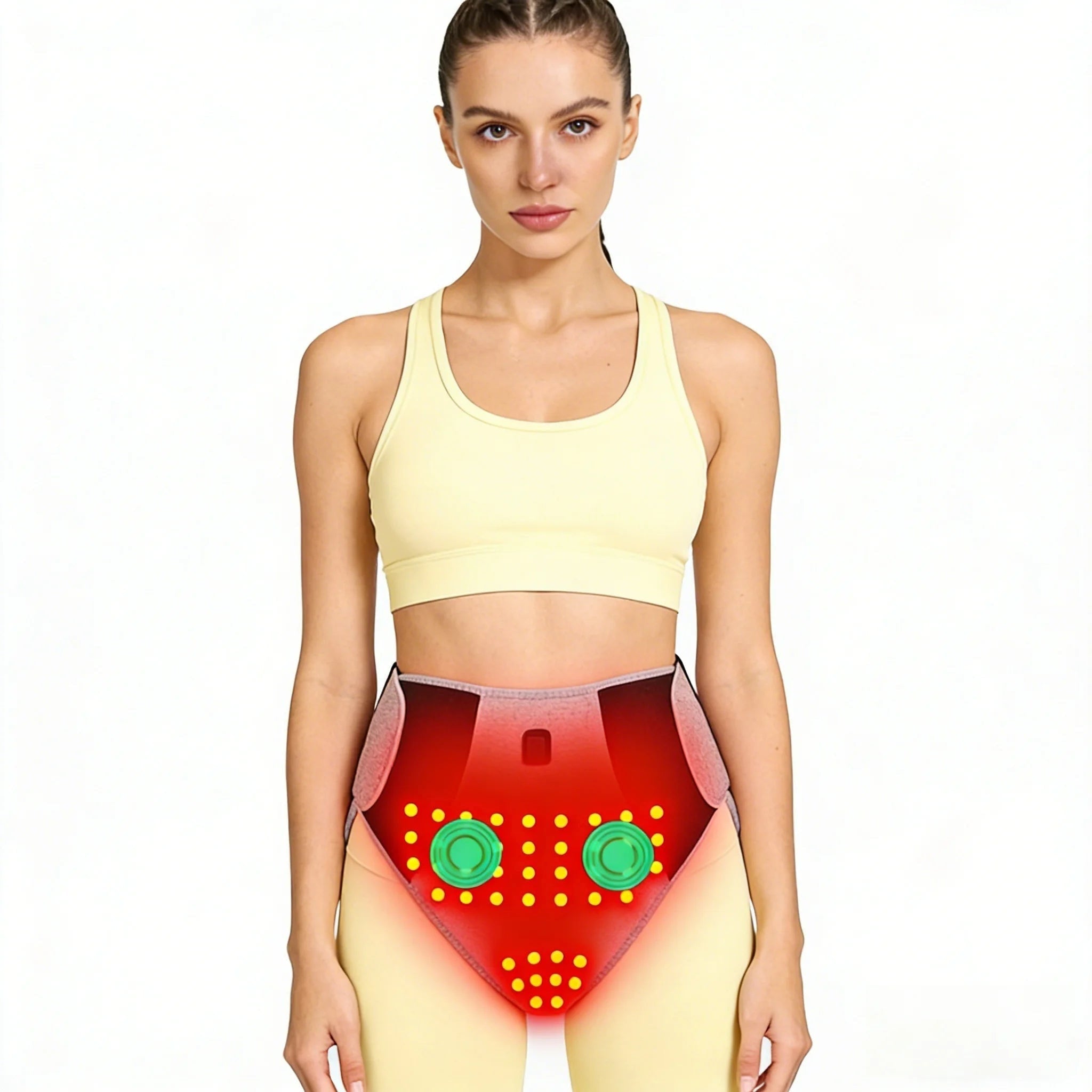 Women's Menstrual Heating Pad With Vibration Electric Wearable Abdominal Lower Back Wrap Featuring Soft Breathable Fabric And Three Heat Levels - Image 1