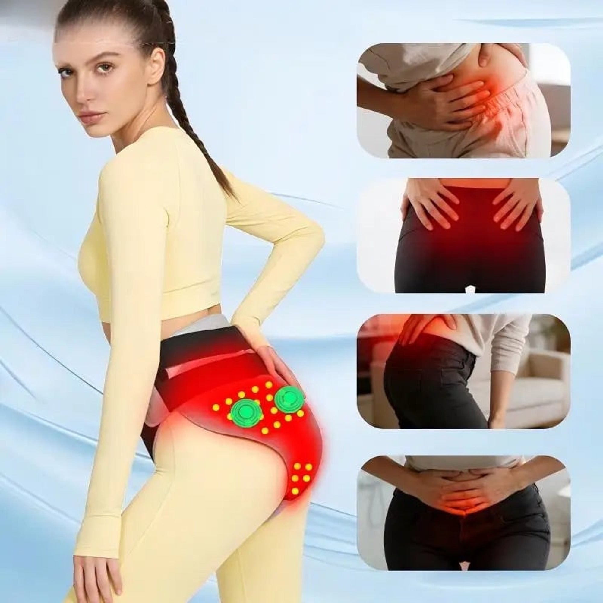 Women's Menstrual Heating Pad With Vibration Electric Wearable Abdominal Lower Back Wrap Featuring Soft Breathable Fabric And Three Heat Levels - Image 4