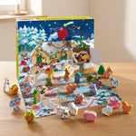 Wooden Advent Calendar With 24 Farm Animal Figures Story Booklet And 3D Winter Scene - Image 1