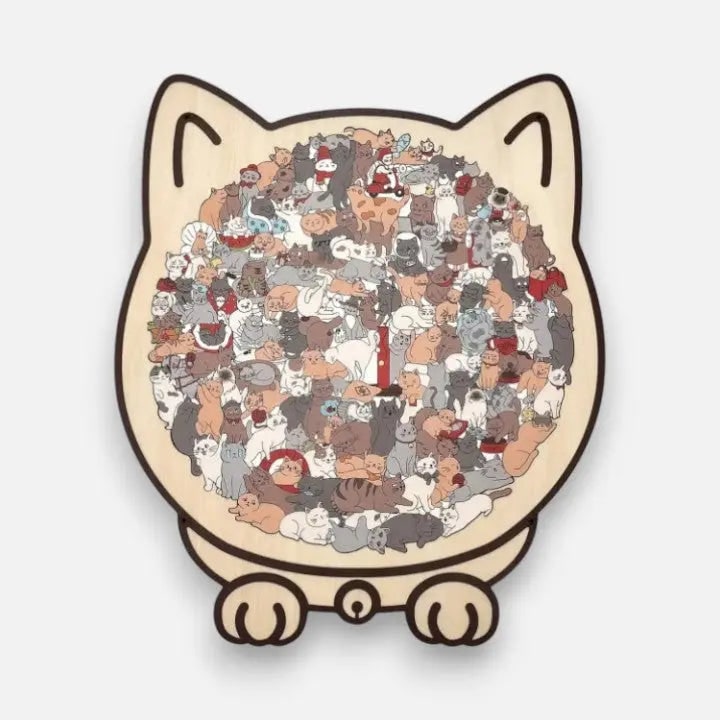 Wooden Cat Puzzle With Soothing Activity Without Screen Exposure - Image 7
