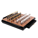 Wooden Chess Set With Creative Handmade Paint Zinc Alloy Pieces - Image 3