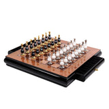 Wooden Chess Set With Creative Handmade Paint Zinc Alloy Pieces - Image 3