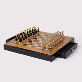 Wooden Chess Set With Creative Handmade Paint Zinc Alloy Pieces - Image 5