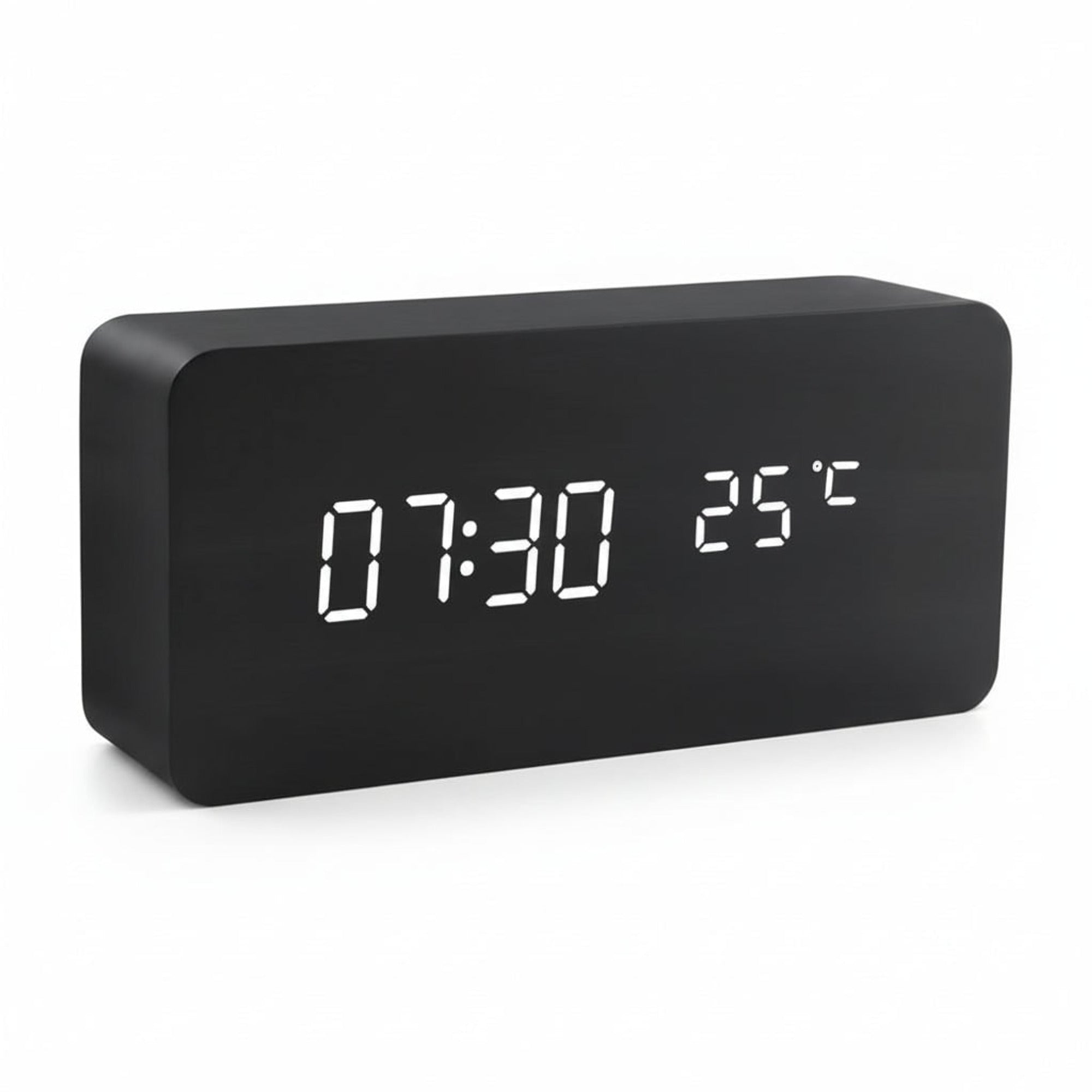 Wooden Digital Clock Triangular Desk With LED Display And Temperature - Image 10