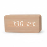 Wooden Digital Clock Triangular Desk With LED Display And Temperature - Image 13