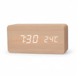 Wooden Digital Clock Triangular Desk With LED Display And Temperature - Image 13