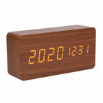 Wooden Digital Clock Triangular Desk With LED Display And Temperature - Image 11