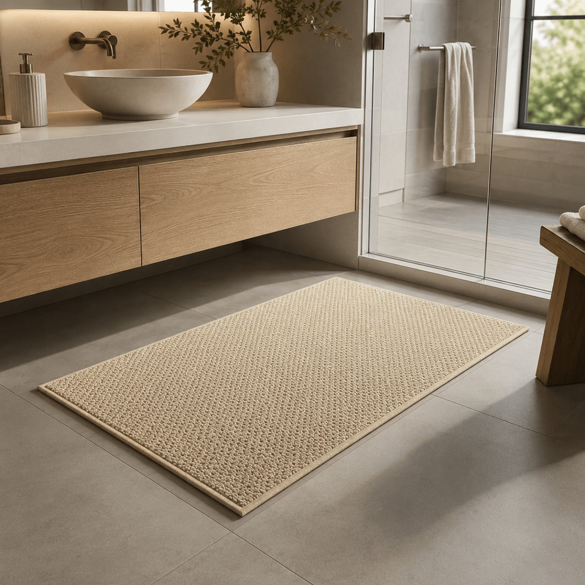 Woven Texture Door Mat With Non-Slip Backing - Image 2